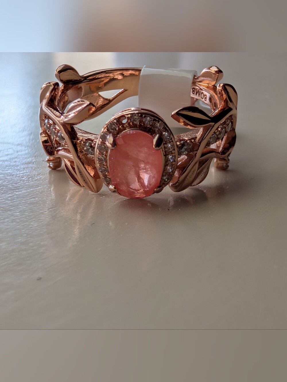 Bomb Party Melon Orange Quartz on Rose Gold plating - Size 6